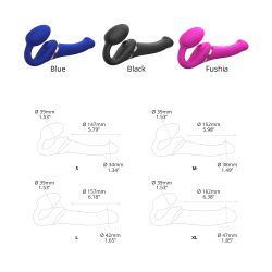 MULTI ORGASM BENDABLE STRAP-ON - M - BLEU NUIT